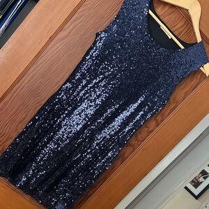 Sequin Sleeveless Black Dress